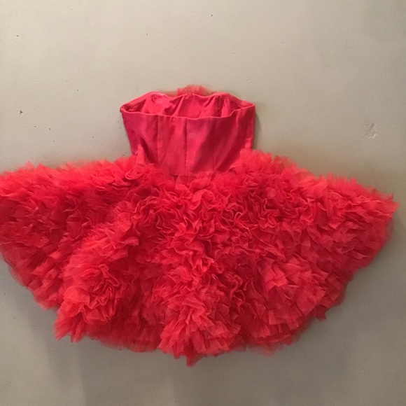 Red Ruffly Party Dress - Picture 2 of 3